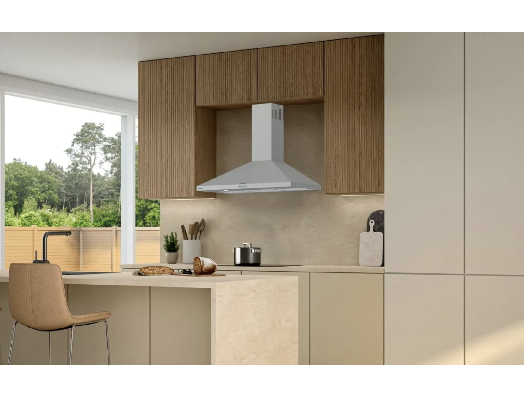 Freestanding wall chimney cooker hood
